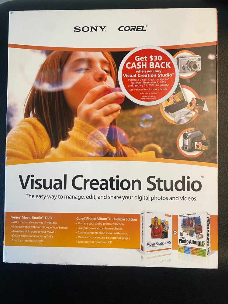 Sony Corel Visual Creation Studio SOFTWARE BRAND NEW FREE SHIPPING!!