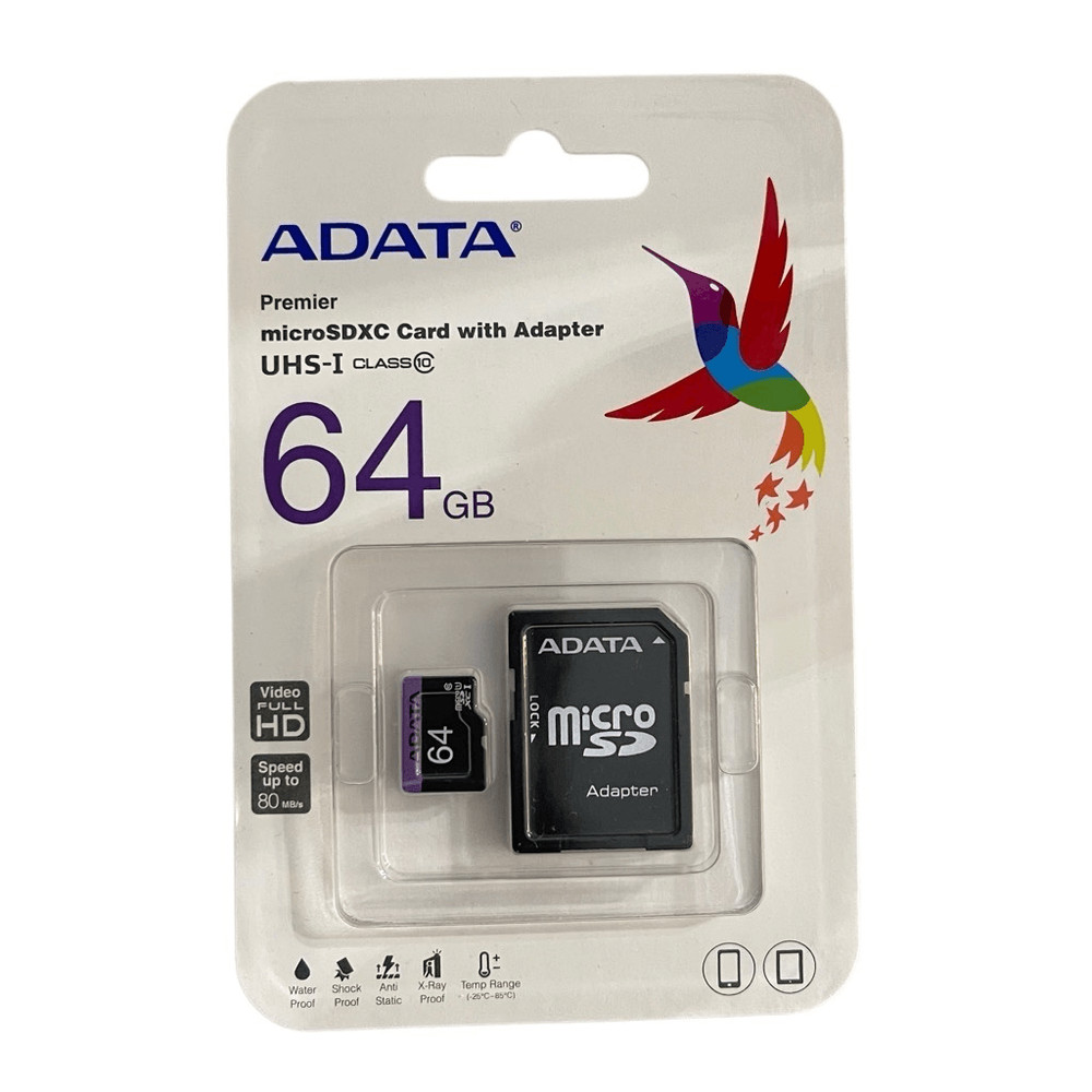 ADATA Premier 64GB MicroSDXC Card with Adapter High-Speed & Reliable Storage