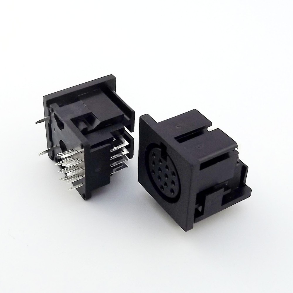 1pcs DIN 13 Pin Circular Jack Female Panel Mount PCB Mount Connector Adapter