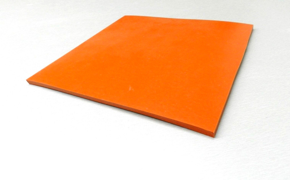 Silicon Rubber Sheet High Temp Solid Red/Orange Commercial Grade 10"x 10" x 1/4"