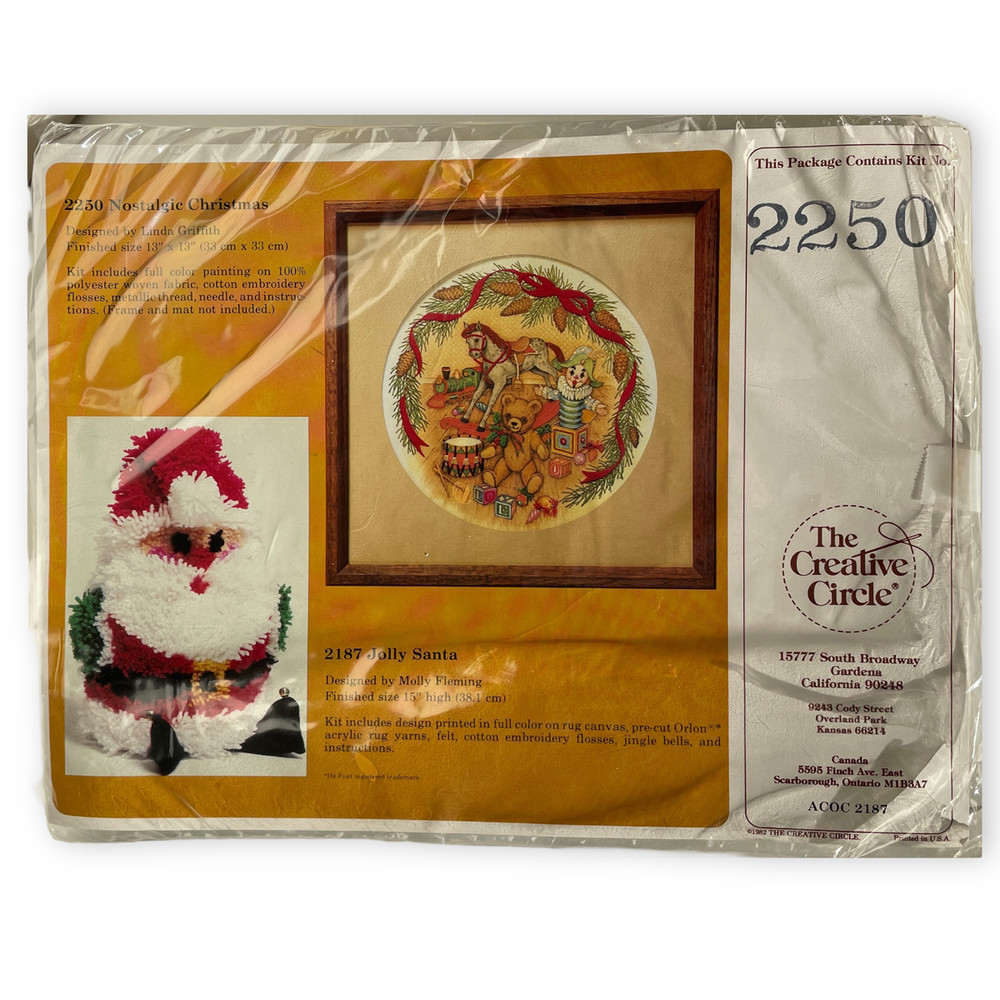 Nostalgic Christmas Embroidery Kit Creative Circle Vintage 1982