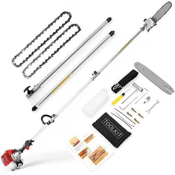 Upgraded Pole Saws Gas Powered 58CC 2 Cycle Extendable Pole Saws Tree Trimming