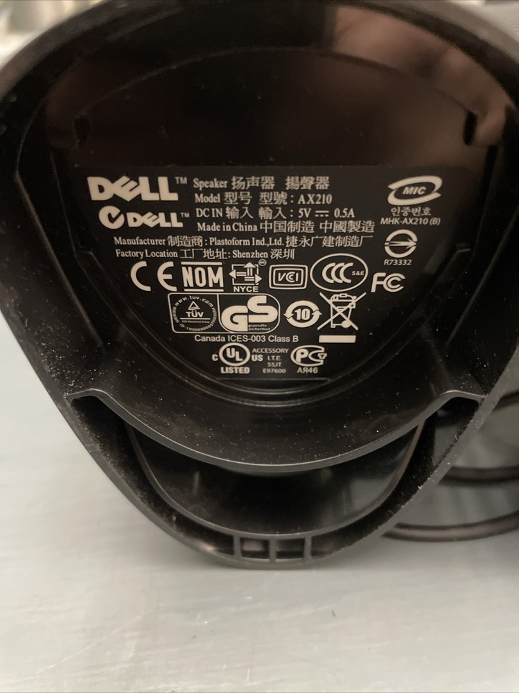 Black Dell AX210 USB Powered Multimedia Speaker System USB Powered