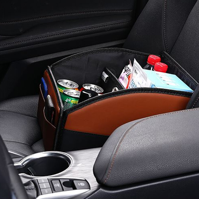 Co Driver Storage Box Car Front PU Leather Storage Box High-Capacity