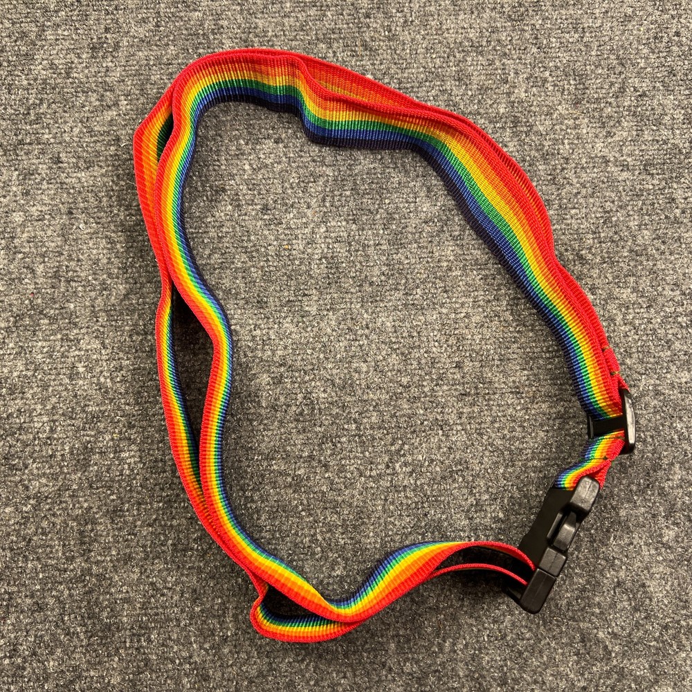 Rainbow Colored Luggage Strap 2" Wide Expandable Adjustable