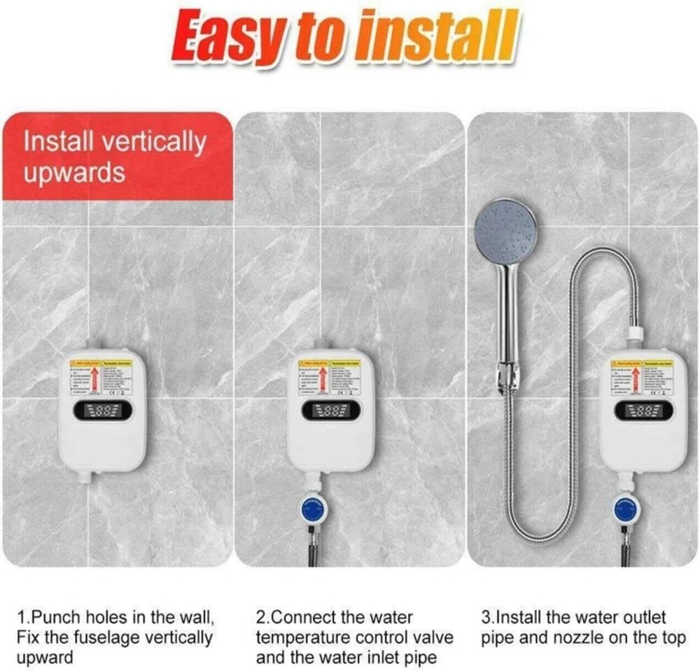 110V 3500W Hot Water Heater Tankless Shower Electric Heater Bathroom