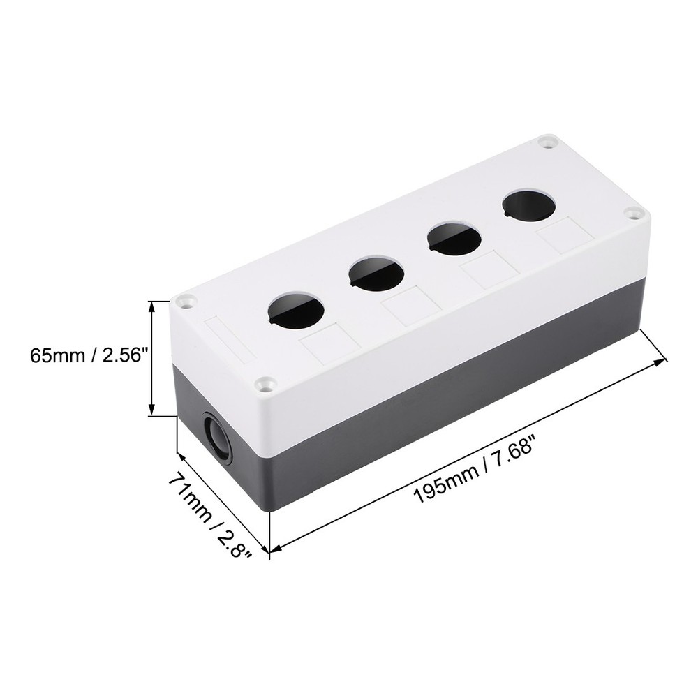 22mm 4 Button Aperture Push Button Switch Control Station Box White & Black