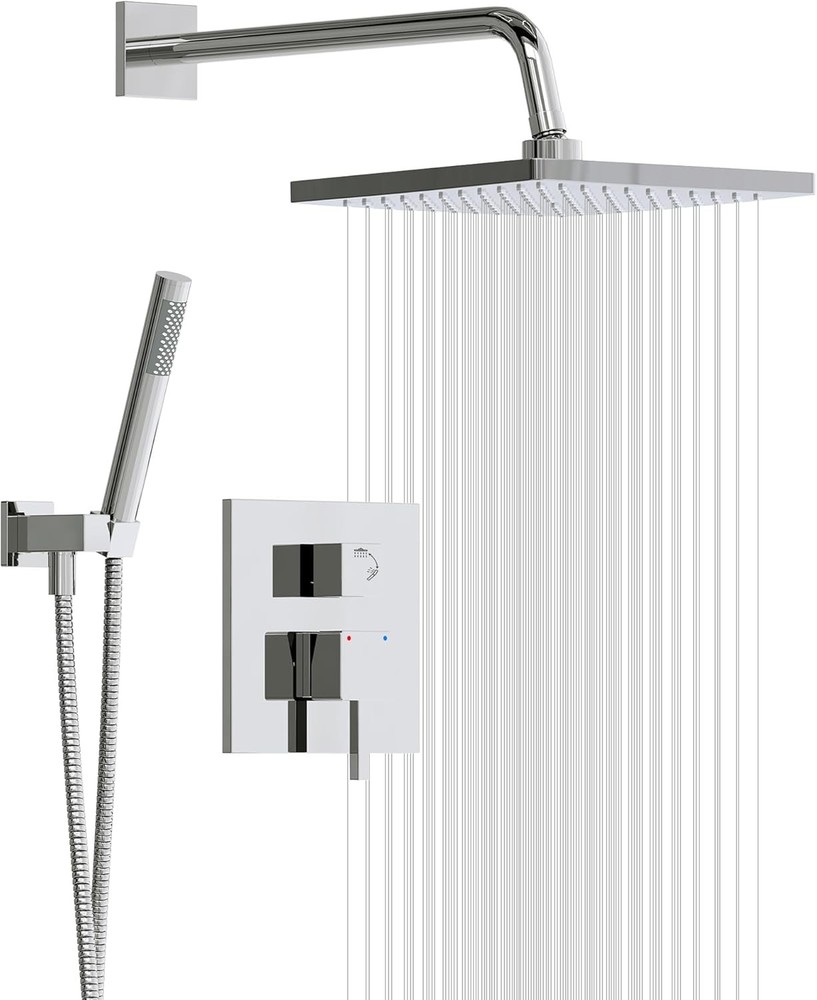 Chrome Wall Mount Rain Shower System