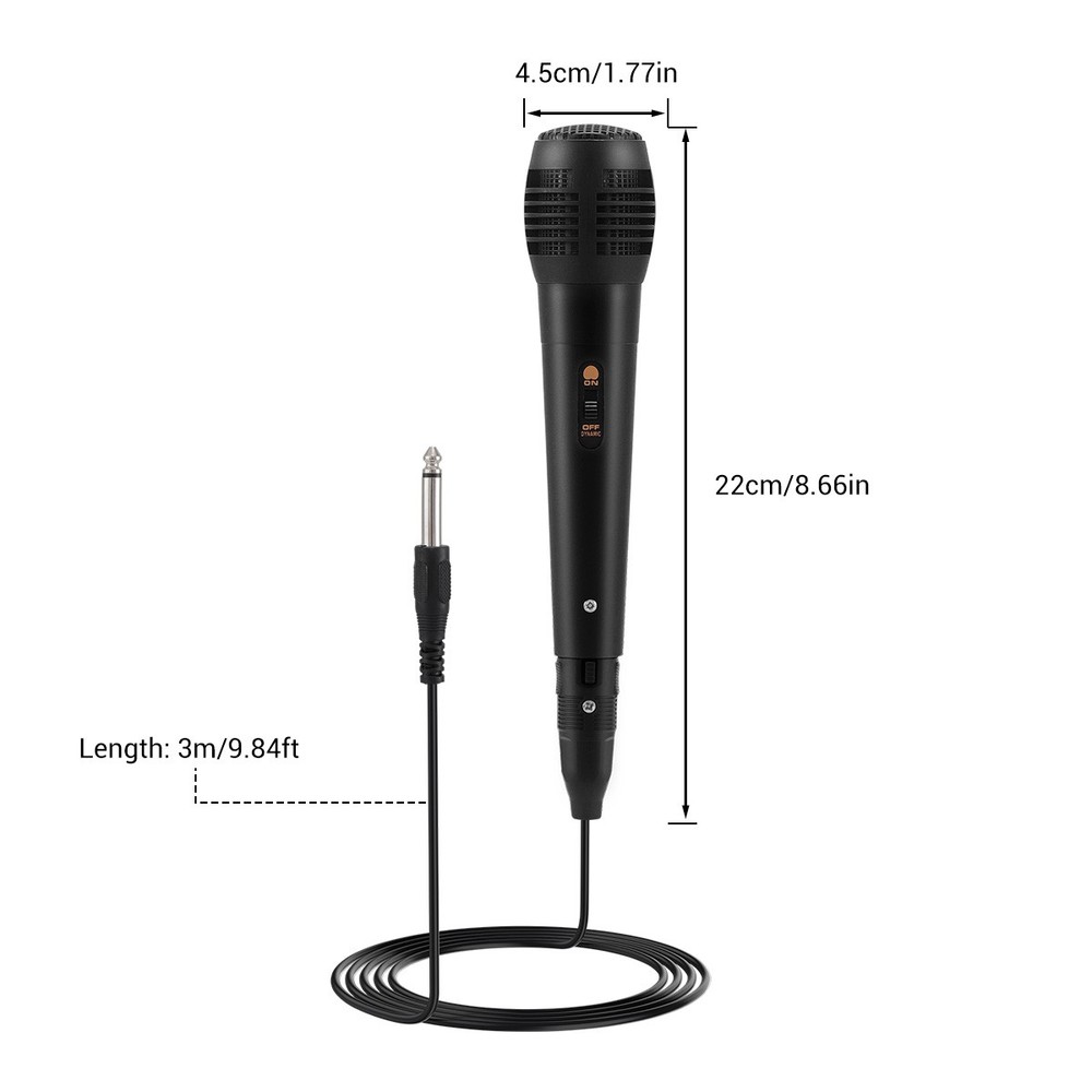 6.35mm Professional Wired Microphone Handheld Dynamic Mic for Karaoke & Speaker