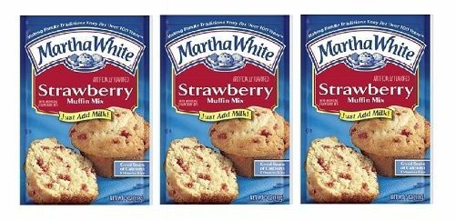 Martha White Strawberry Muffin Mix 3 Bag Pack