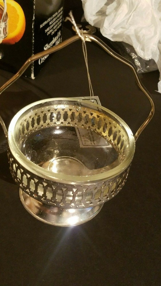 NEW IN BOX Jam Dish Leonard Silver Silver Plated & Crystal Ladle (MISSING SPOON)