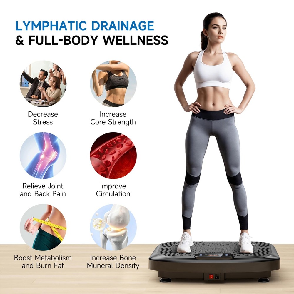 Vibration Plate Exercise Machine Weight Loss, Full Body Workout Vibration Pla...