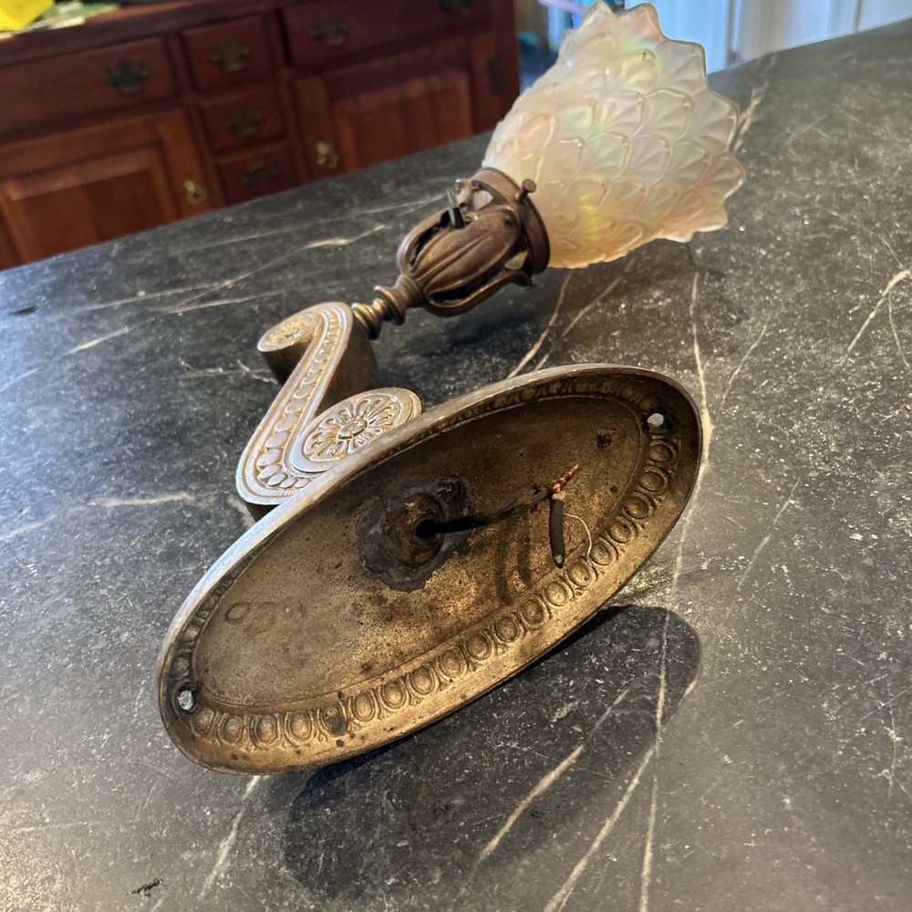 Fantastic Cast Brass Wall Light W Original NUART Shade