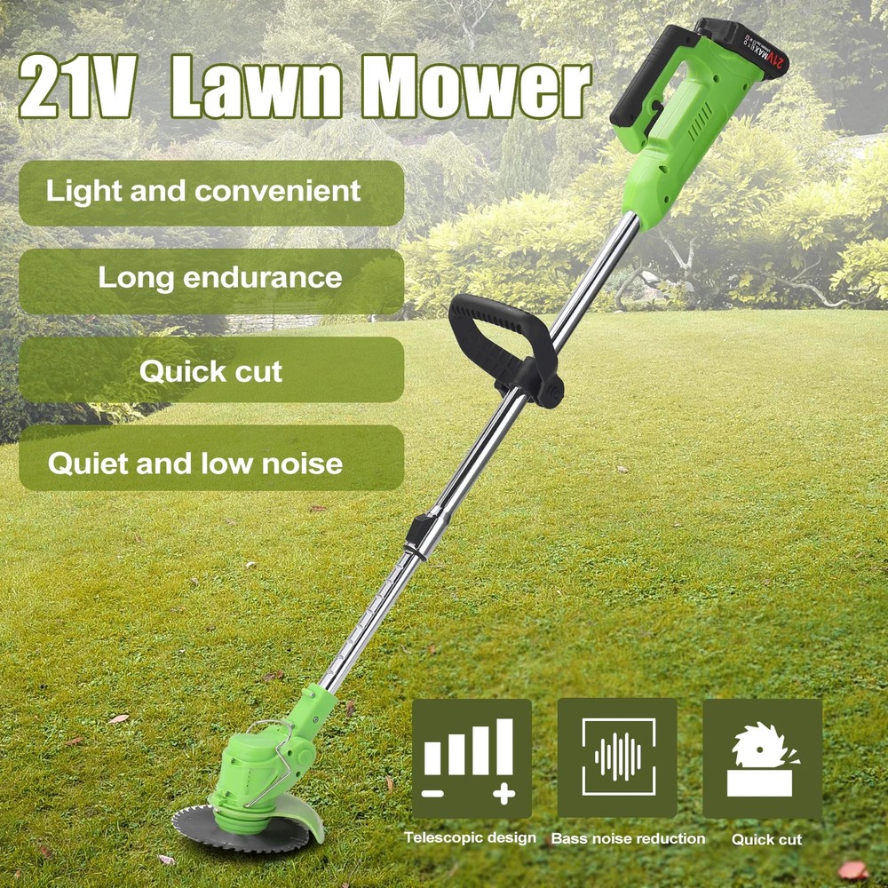 Electric Cordless Grass String Trimmer Lawn Edger Weed Wacker Cutter +2PCBattery