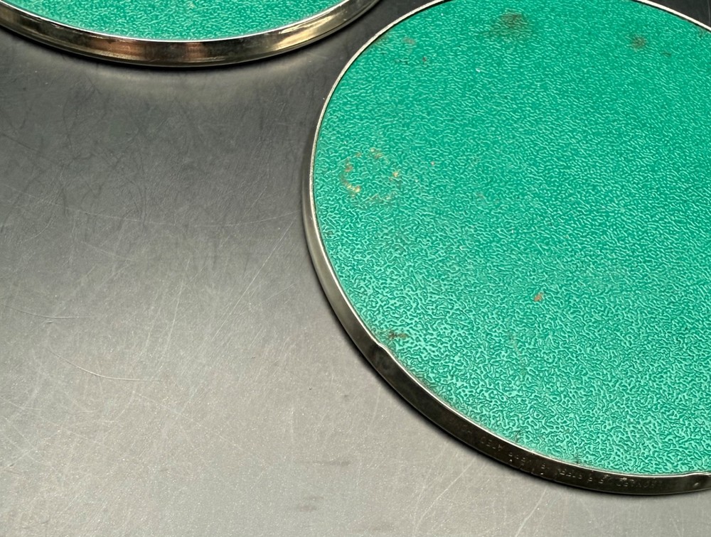 2 Vintage Silver Plated Coasters 3-1/2” Felt-backed