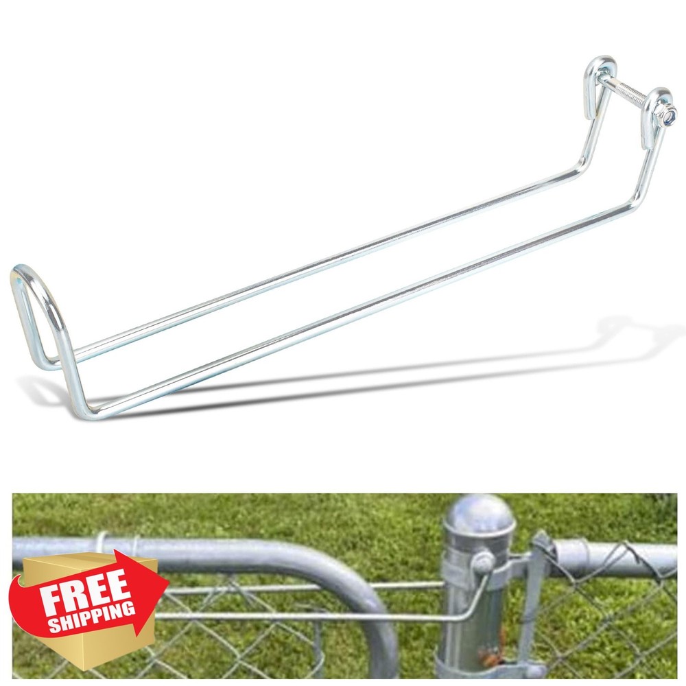 Chain Link Gate Latch - Wire Arm Throw Over Silver 13.5"