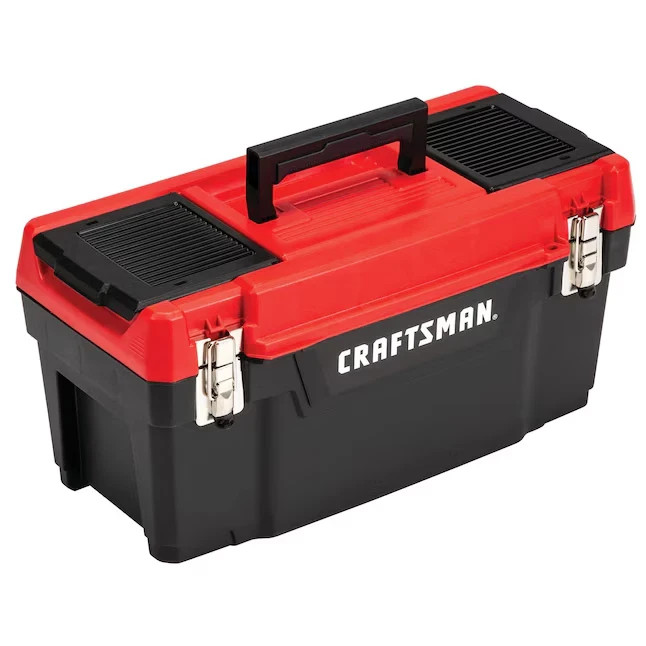 Craftsman 20 In Red Plastic Lockable Tool Box Portable Storage Organizer Tray
