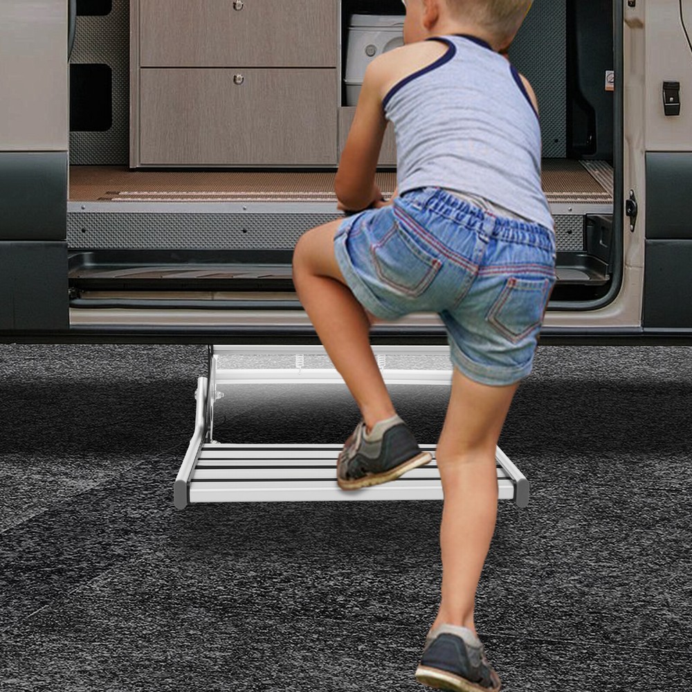 Folding RV Step Manual RV Step RV Trailer Camper Step with LED Light 330lbs Load