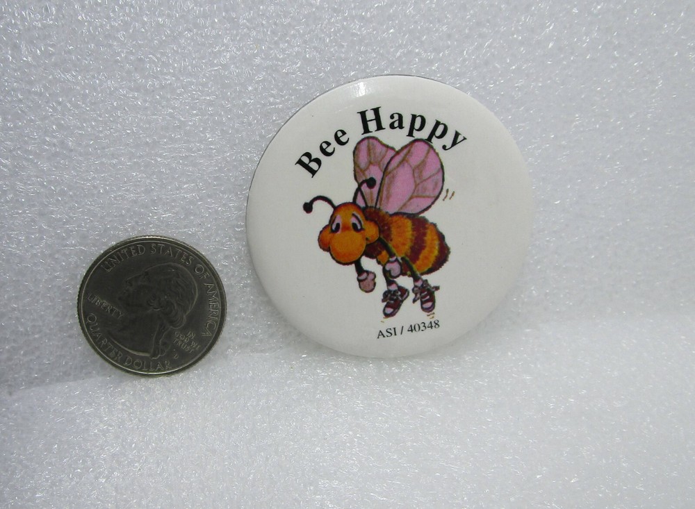 Bee Happy - Bumblebee Button Pin