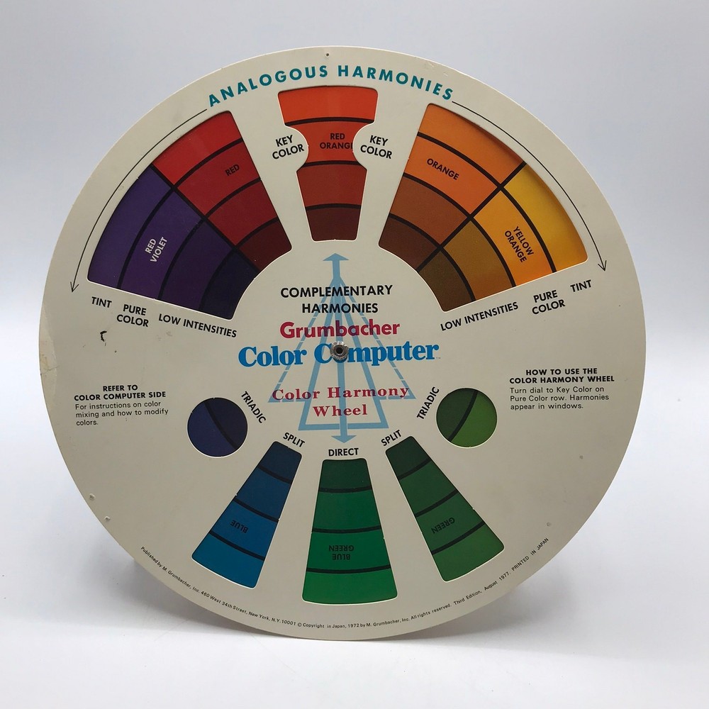 Color Computer M Grumbacher Dual Sided Wheel B420 Complementary Harmonies 1972