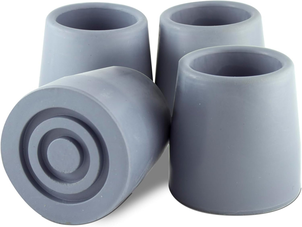 Gray Replacement Tips for Walkers & Commodes - 1 1/8" Size
