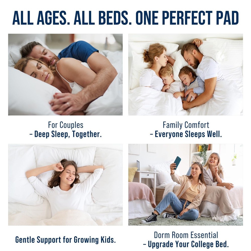 Cooling Mattress Pad, Queen Size, Deep Pocket Fitted, Down Alternative