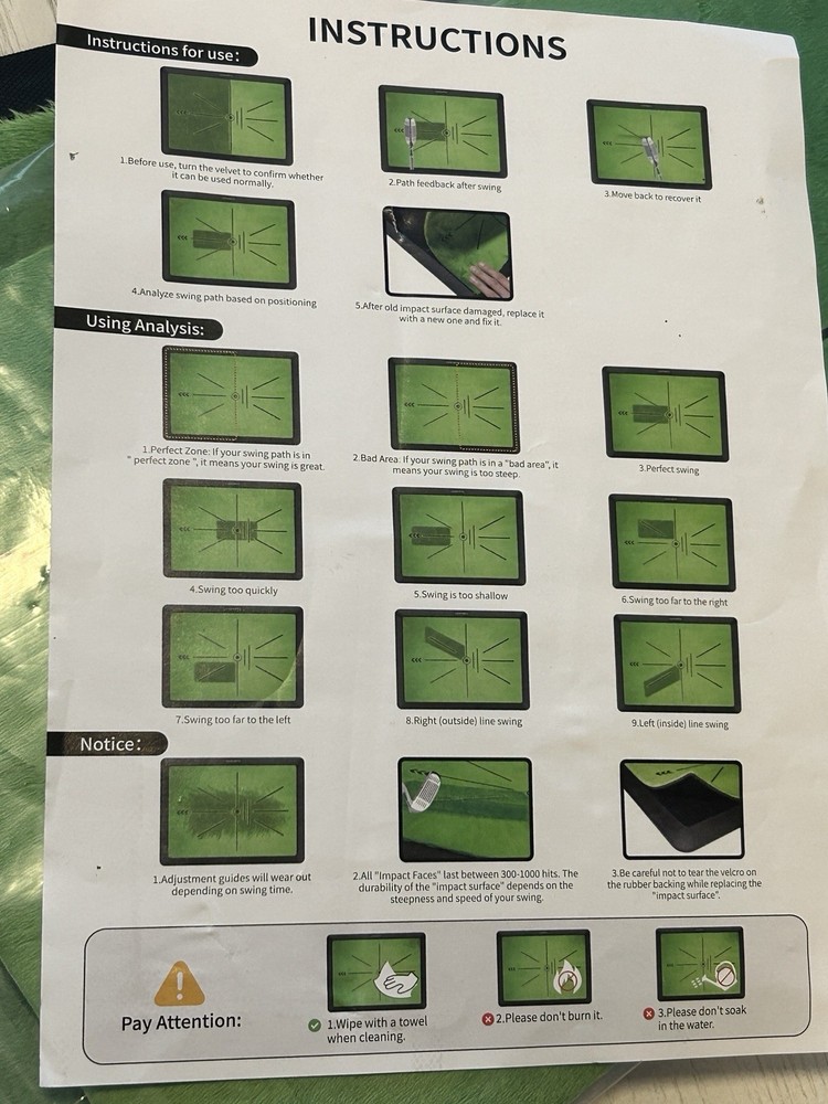 Cosportic Golf Swing Path Feedback Mat With Two Inserts Free Shipping