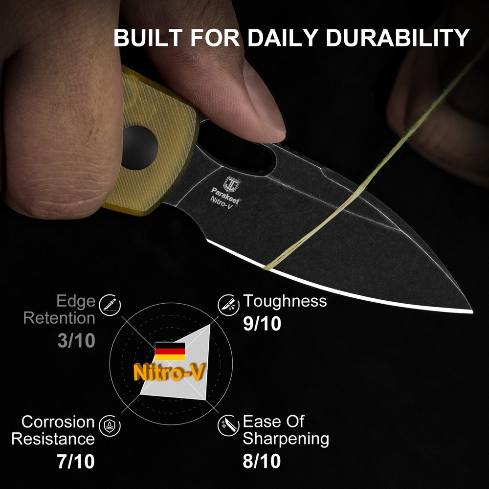 Kizer Parakeet EDC Folding Knife Drop Point Nitro-V Blade PEI Handle V2706A1