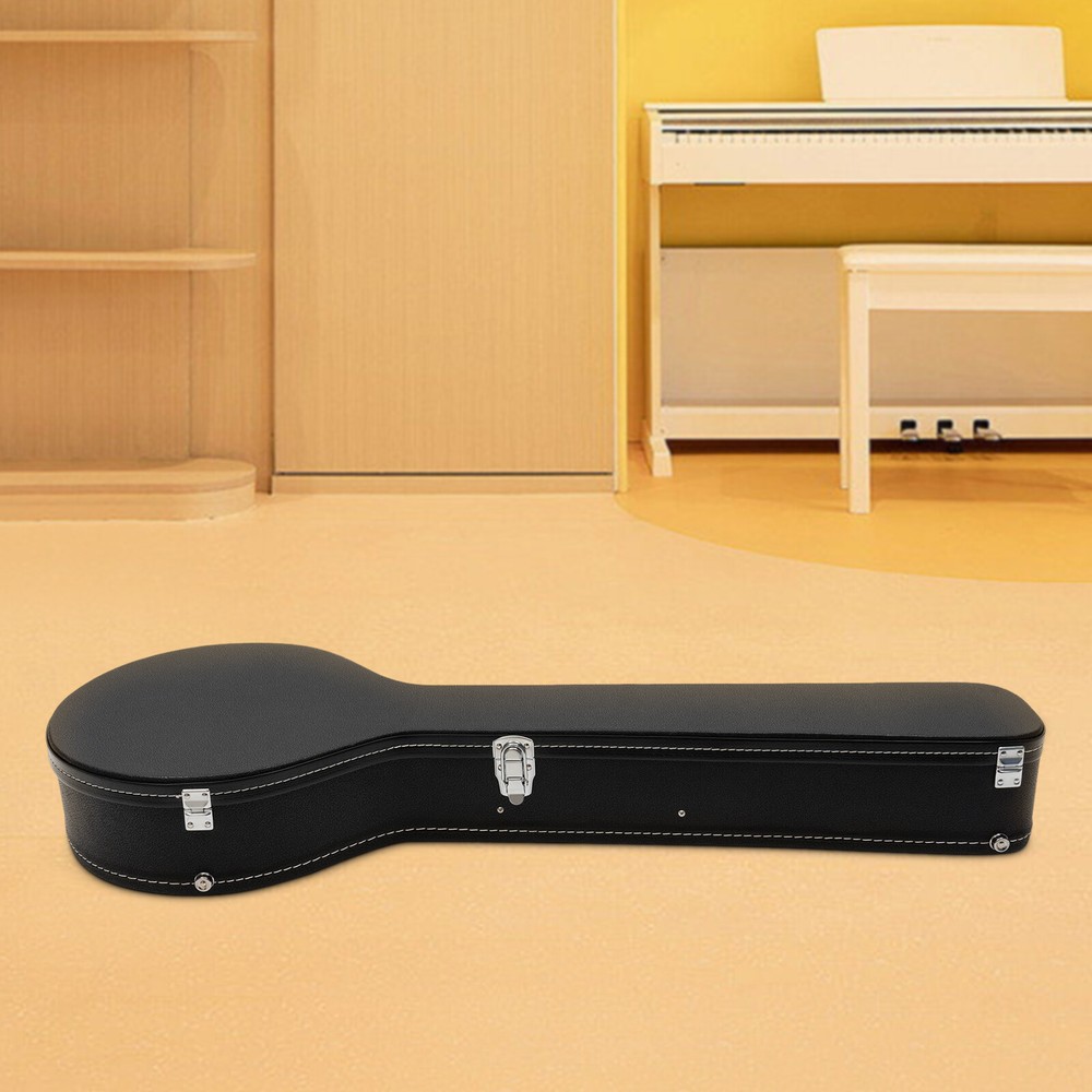 PU Case for Banjos Organizer Hardshell Openback 5-string Banjos Case Black Bag