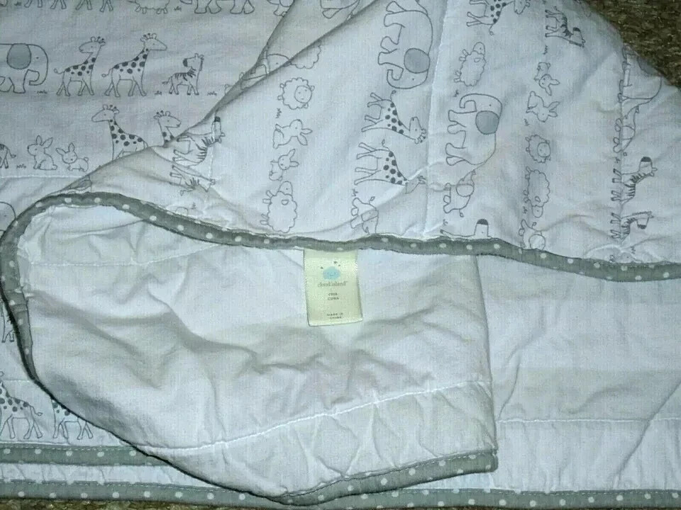 8S+ 9pc CLOUD ISLAND Two by Two Crib Set Quilt Comforter Blanket & Fitted Sheets