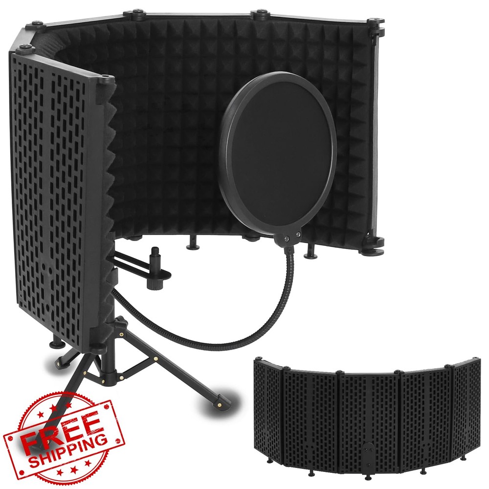 Mic Isolation Shield 5-Fold Reflector Filter Tripod Stand