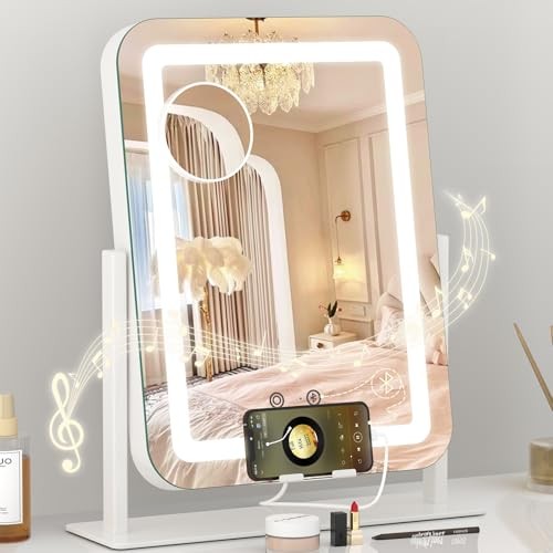 Lighted Vanity Mirror with 15"L x 12"W With Bluetooth Speaker & Usb Charging