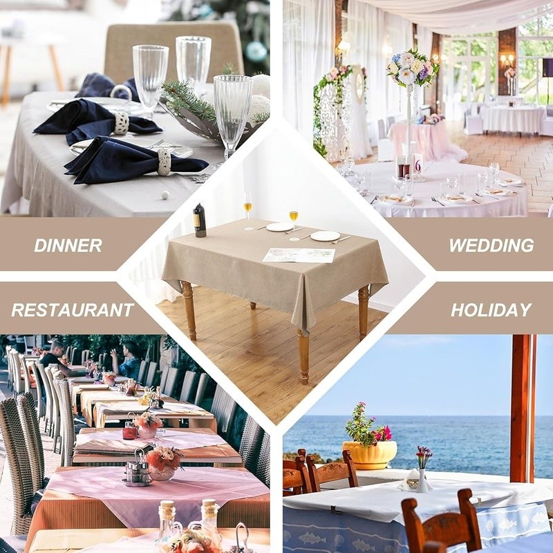 Premium Rectangular Tablecloth Waterproof Durable Washable Dining Parties Events