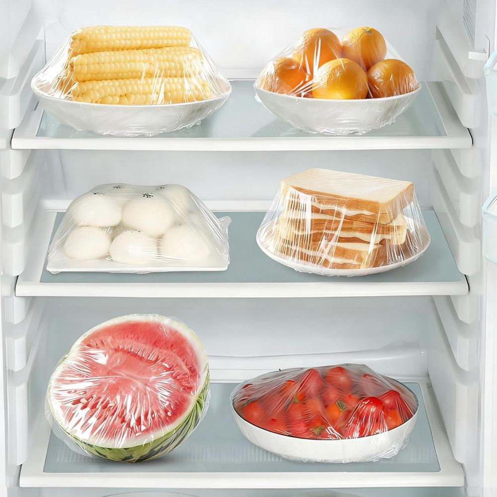 Fundas plasticas comida 200 piezas reutilizables elasticas cocina almacenamiento