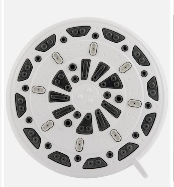 Waxman Serene 3 Powerful Spray White Finish Shower Head 2X Spray Coverage