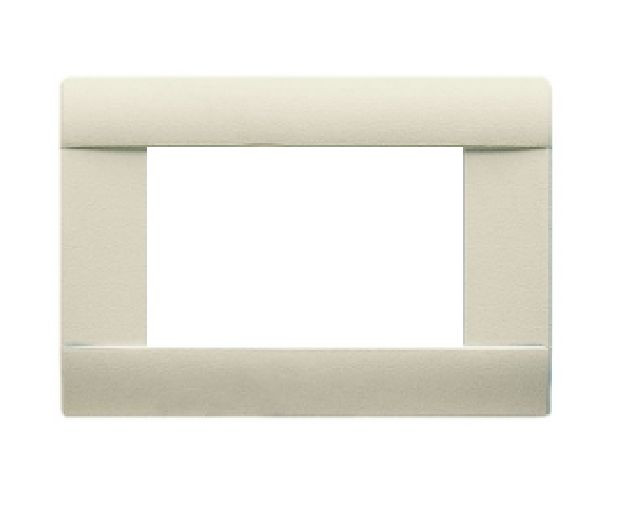 AVE 45P03BP SANDBLASTED PLATE TECHNOPOLYMER RAL45 3 MODULES WHITE BLANC SYSTEM 45