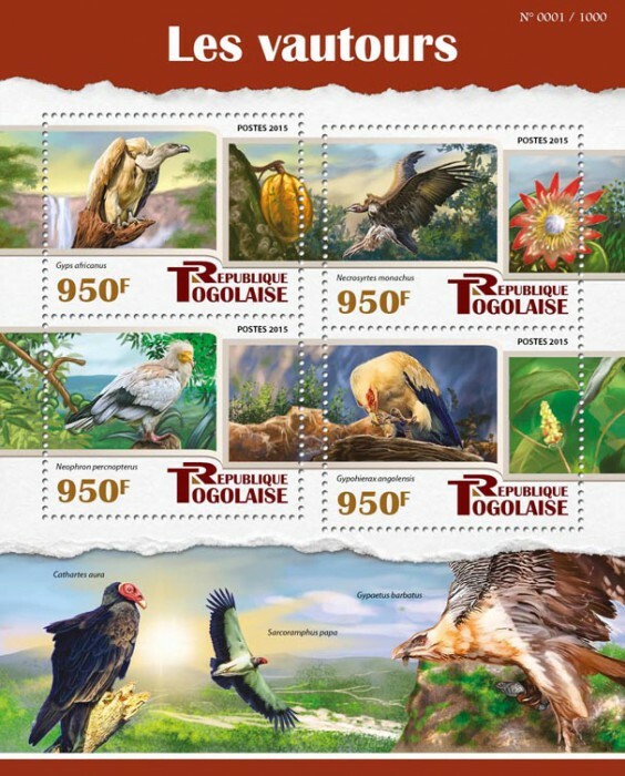 2015 TOGO MNH. VULTURES   Yvert&Tellier Code: 4810-4813. Michel Code: 7023-7026
