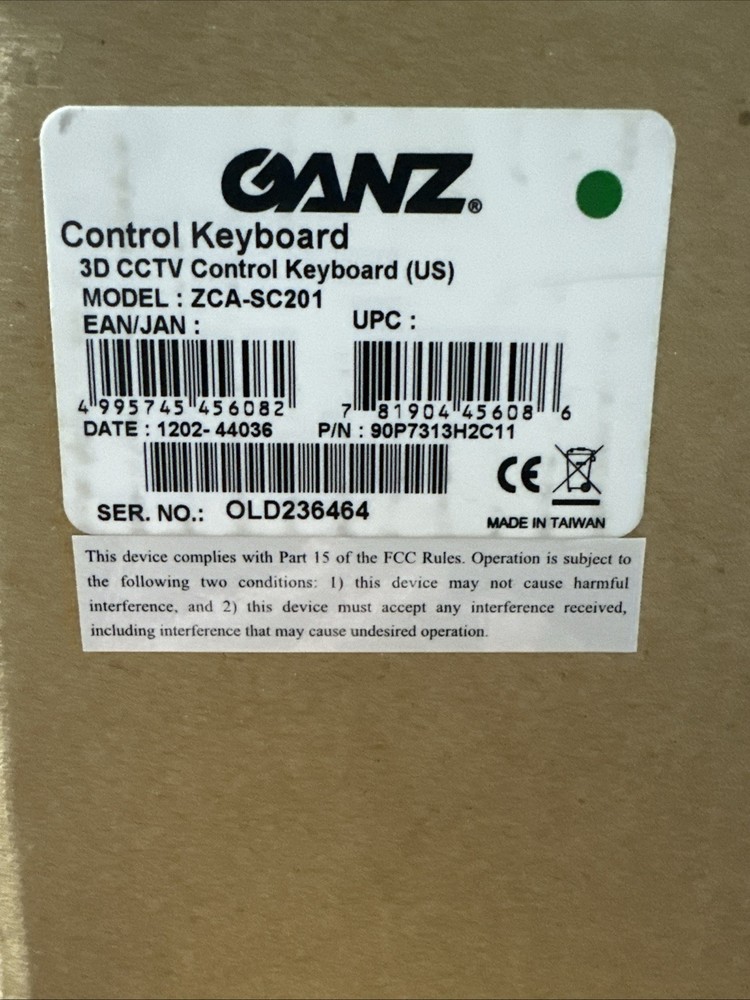 Ganz ZCA-SC201 CCTV PTZ Control Keyboard
