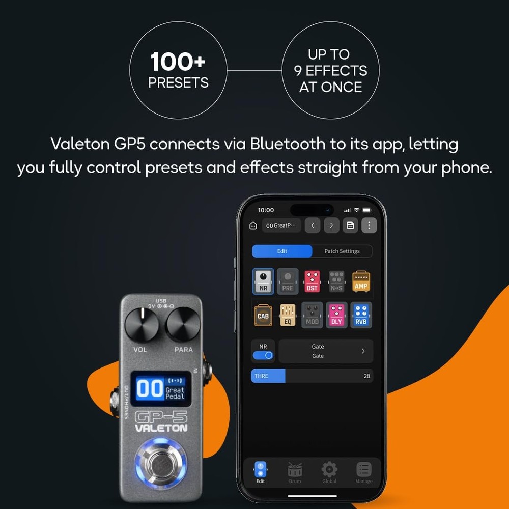 Valeton GP-5: Multi-Effects Processor with IR Loader, Bluetooth & USB Audio