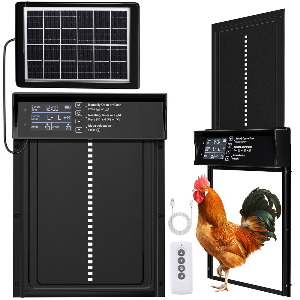 Automatic Solar Chicken Coop Door 4 Modes w/ Timer & Light Sensor Remote Control