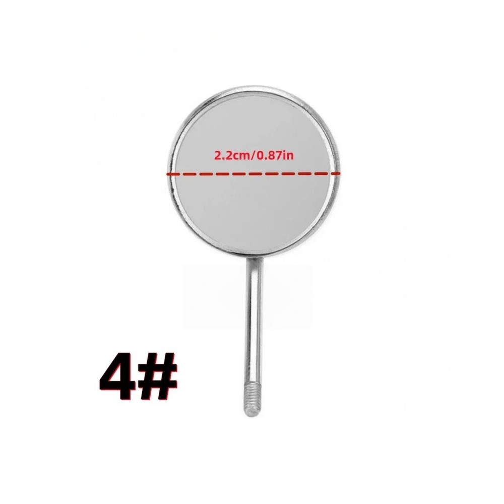 Dental Stainless Mouth Mirror Head Front Surface Reflector Cone Socket Size#4 #5