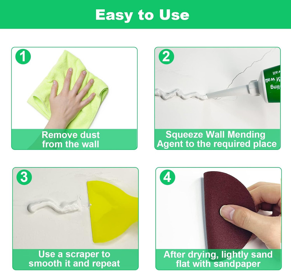 Wall Repair Patch Kit with Scraper, Drywall Repair Kit, Wall Mending Agent Ea...