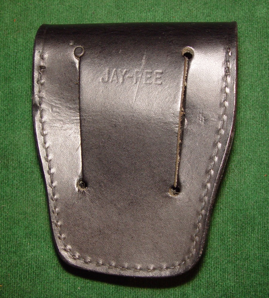 JAY-PEE Hard Leather Plain Black Leather Handcuff Case