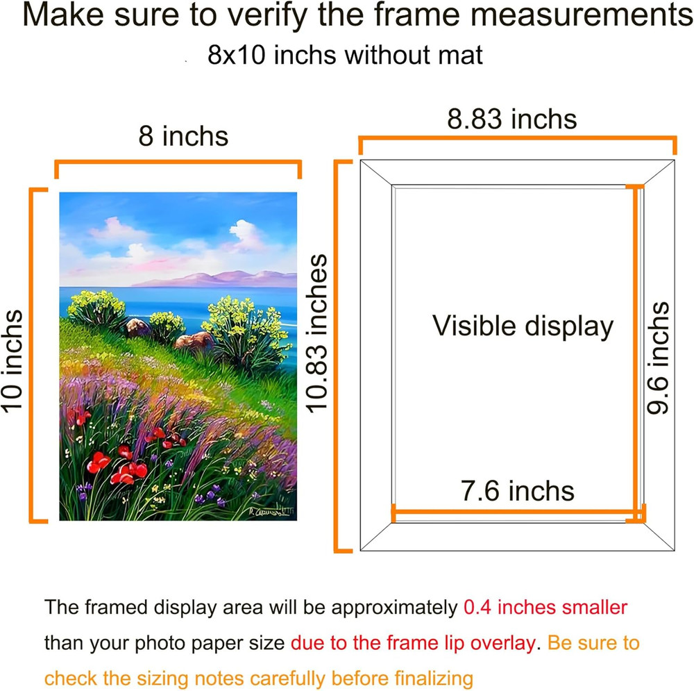 8X10 Picture Frame Wall Hanging Photo Frame, Black, 5 Pack