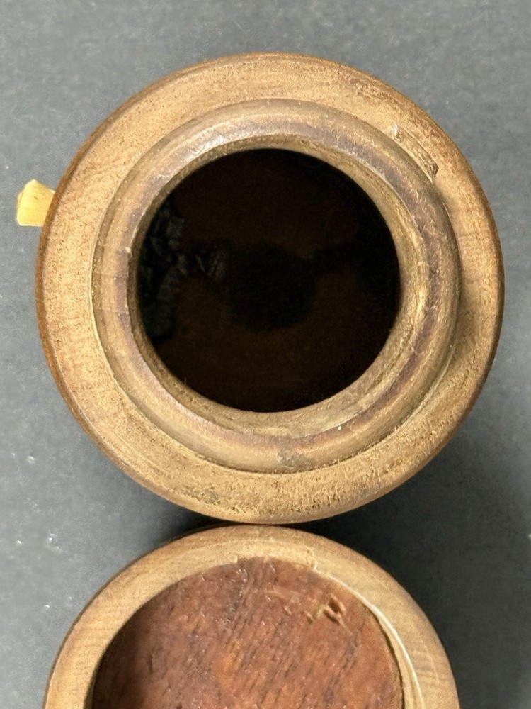Antique Small Wooden Barrell Sewing Accessories