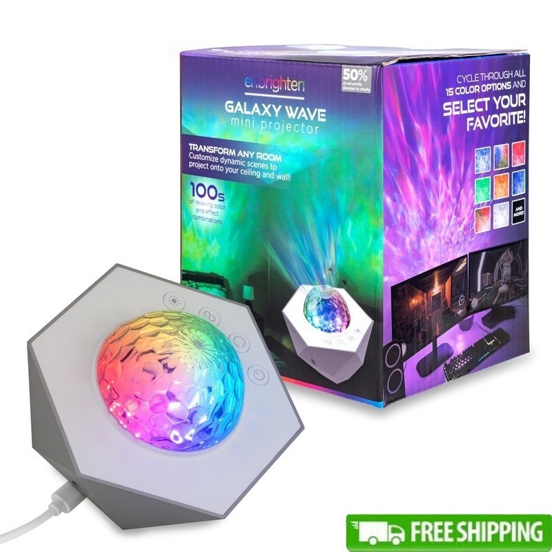 Galaxy Wave Projector Color Changing LED Night Light USB-C Atmosphere Relaxation