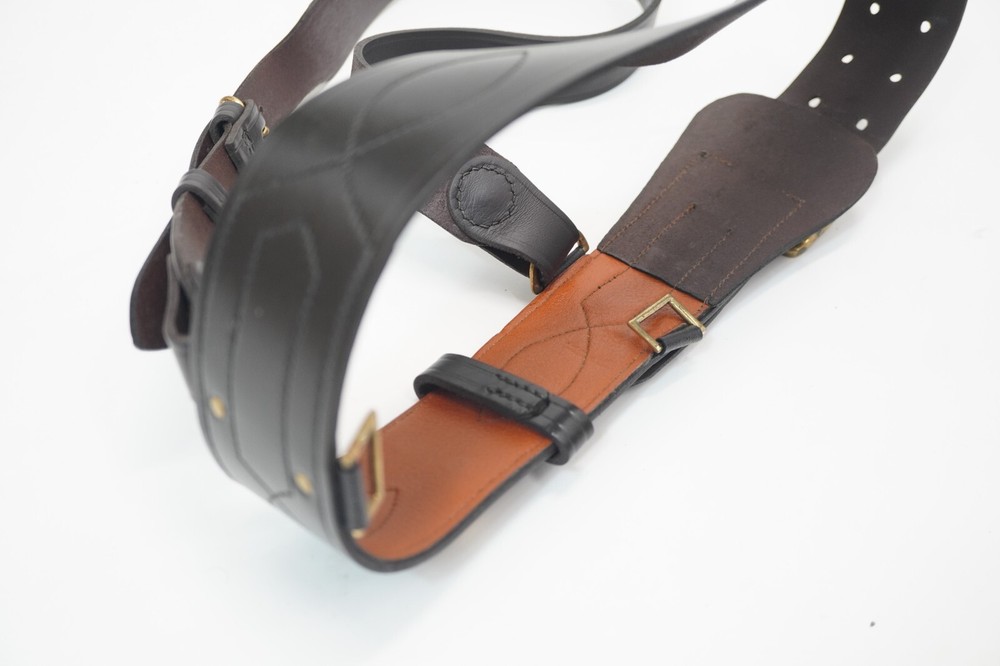 Genuine British Army Sam Browne Belt Brown Leather Complete With Cross Strap
