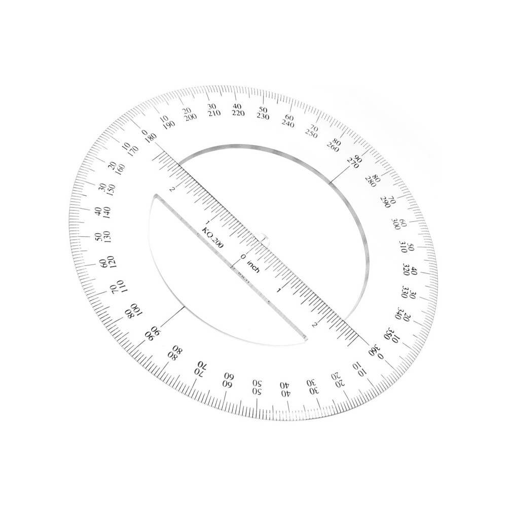 360 Degree Clear Protractor 20Cm/8 Inch Diameter Plastic Math Protractors Circle