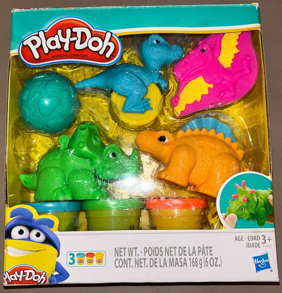 Play-Doh Modeling Compound Dino Tools Playset with 3 Cans & Dinosaur Molds NEW