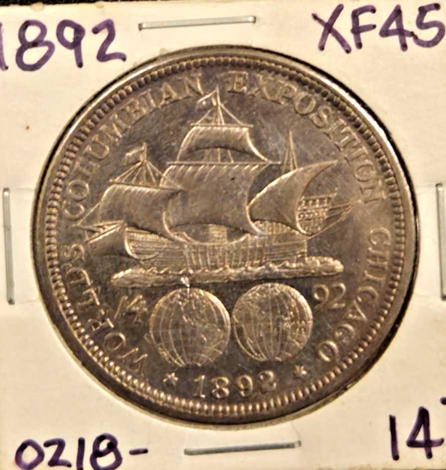1892 Columbian Exposition Commemorative SILVER Half Dollar